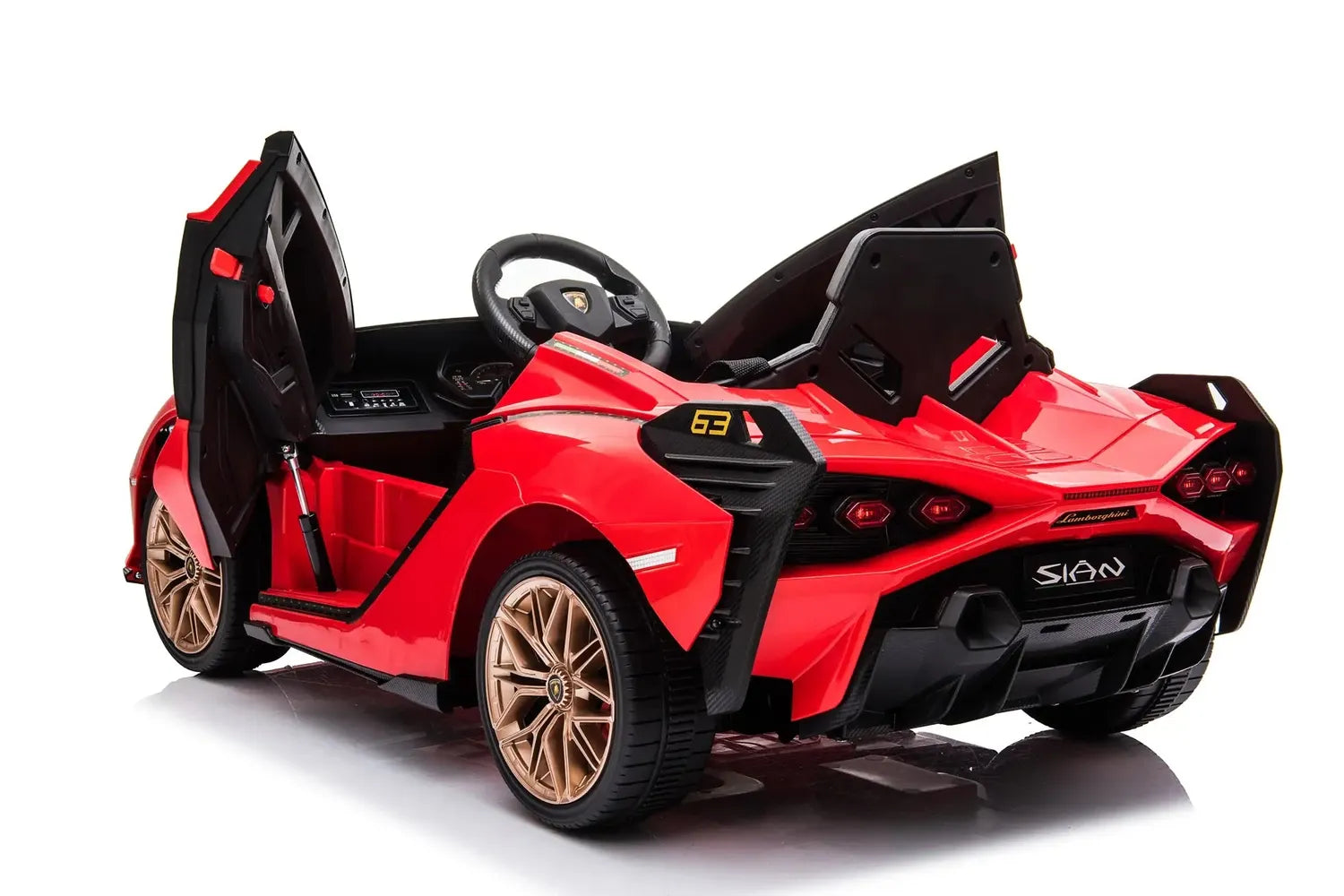 Licensed Lamborghini Sian 6V Kids Electric Ride-On Car with Remote, Opening Doors