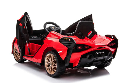 Licensed Lamborghini Sian 6V Kids Electric Ride-On Car with Remote, Opening Doors