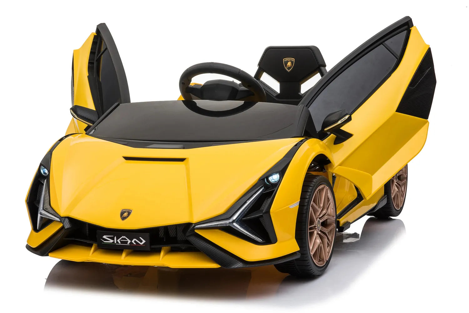Licensed Lamborghini Sian 6V Kids Electric Ride-On Car with Remote, Opening Doors