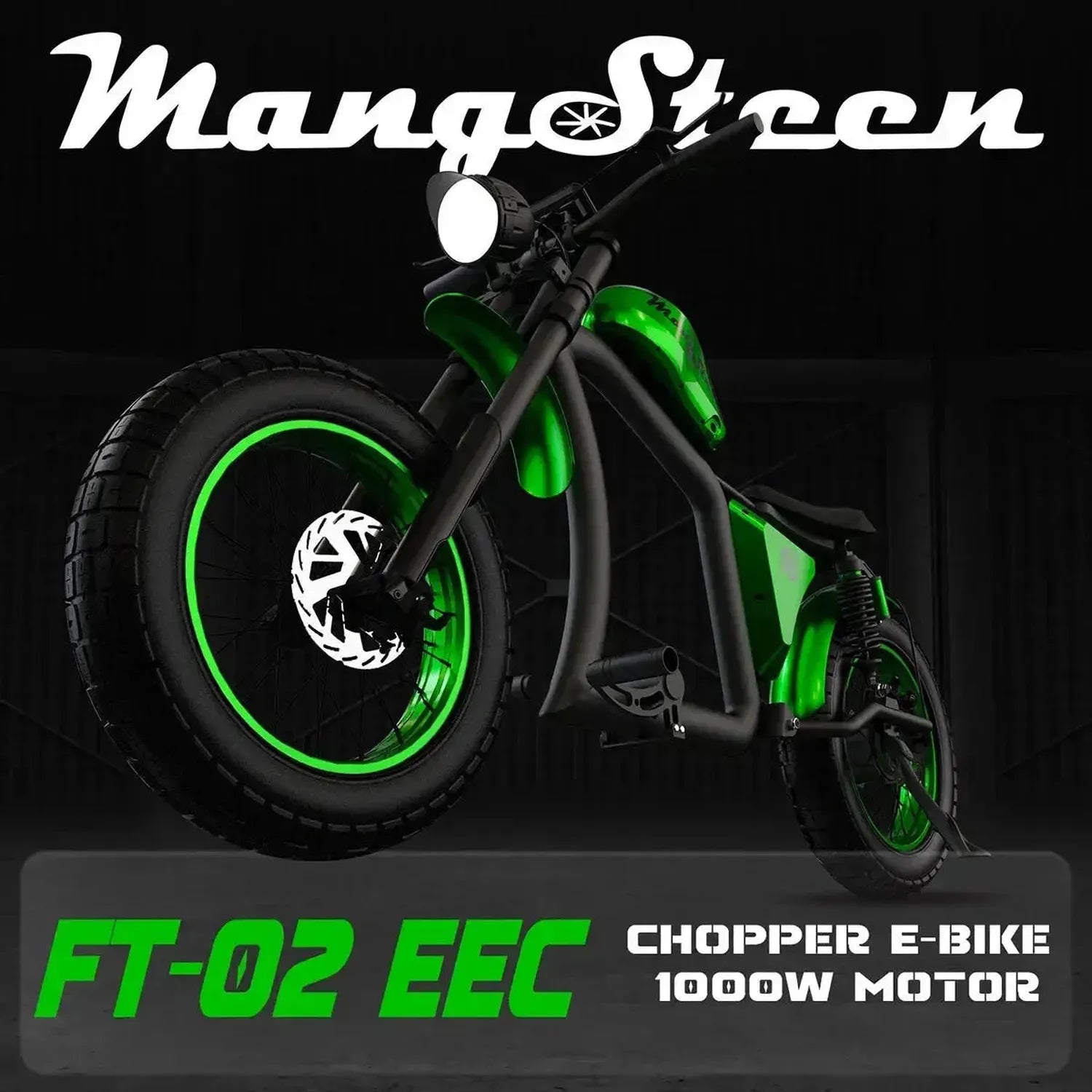 Mangosteen FT02 Electric Bike Chopper Style Long Range Cruiser up to 50 Km/h