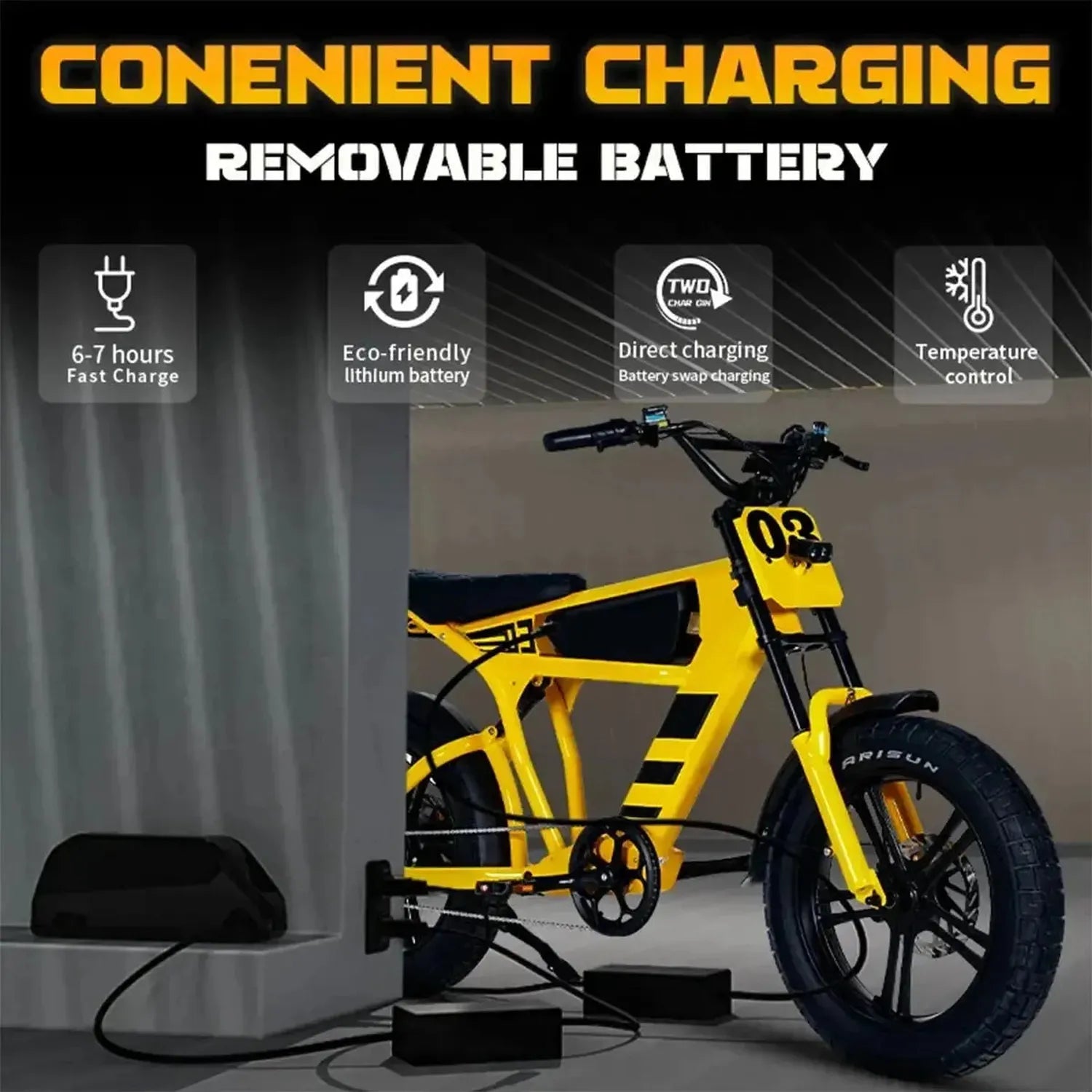Mangosteen FT03 Electric Bike Fat Tyre Long Range with Hydraulic Brakes up to 50 Km/h