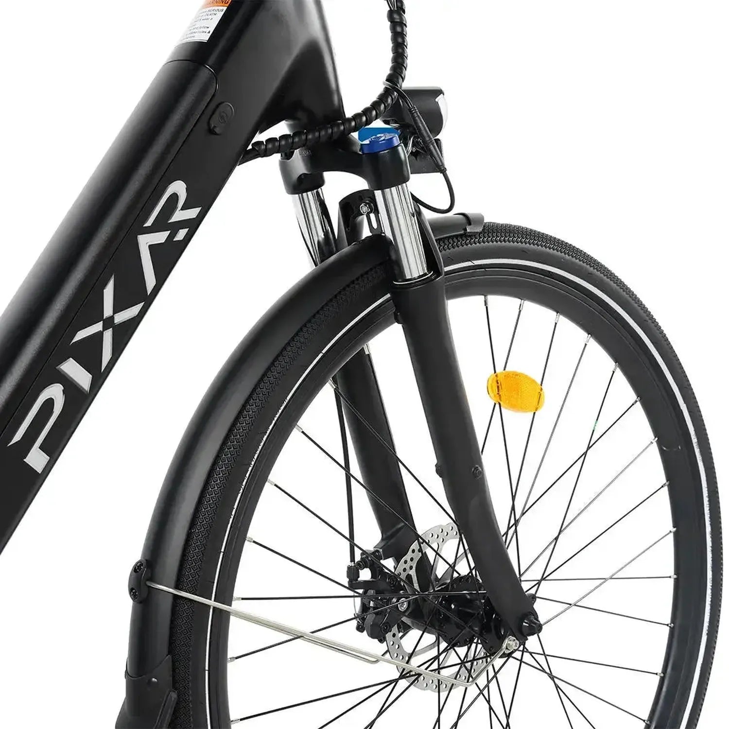 PIXAR City1 Electric Bike 700C Commuter with Rear Rack and LED Lights up to 32 Km/h