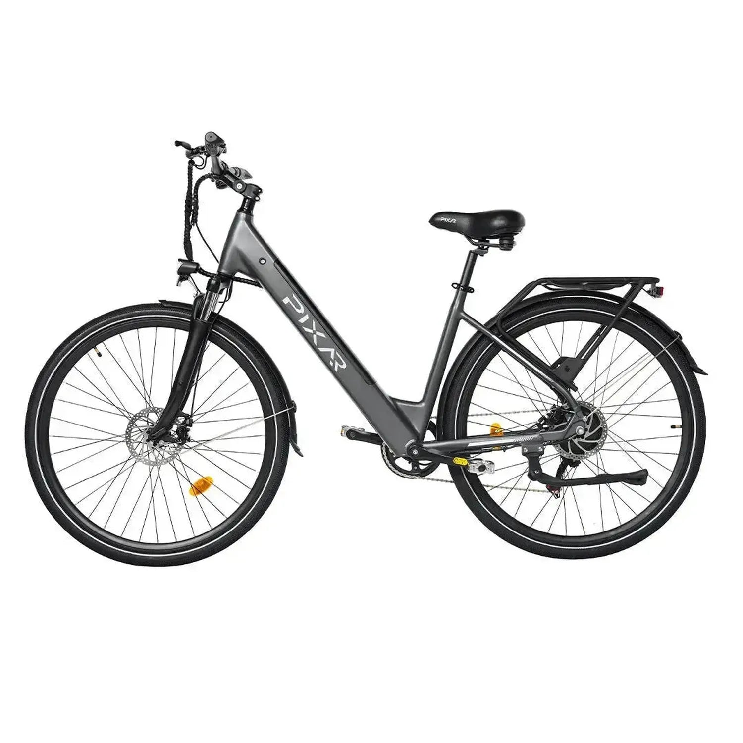 PIXAR City1 Electric Bike 700C Commuter with Rear Rack and LED Lights up to 32 Km/h