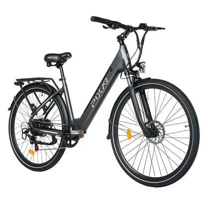 PIXAR City1 Electric Bike 700C Commuter with Rear Rack and LED Lights up to 32 Km/h