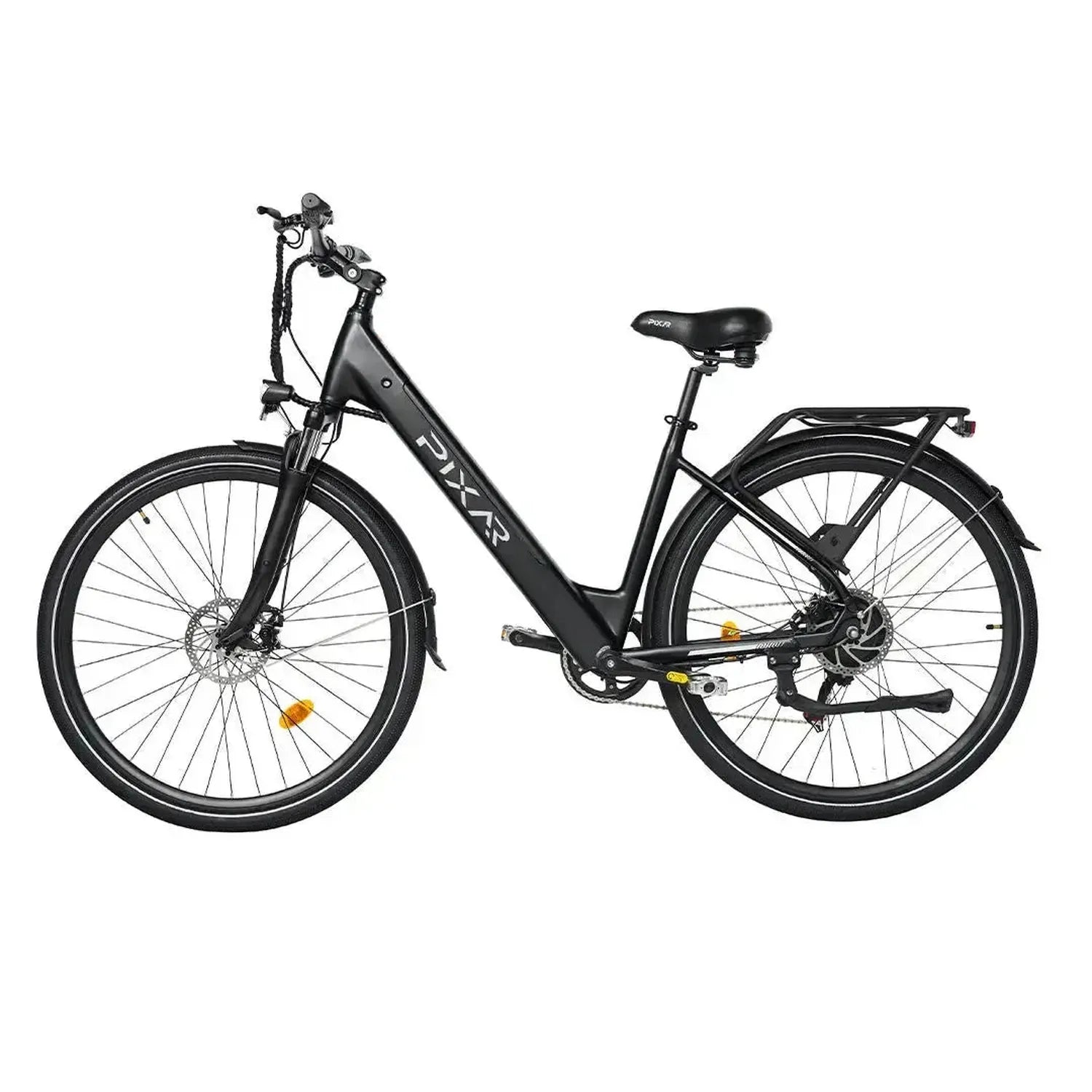 PIXAR City1 Electric Bike 700C Commuter with Rear Rack and LED Lights up to 32 Km/h