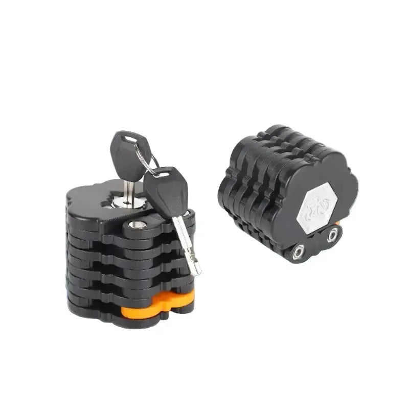 Portable Folding Chain Lock for Bicycles, E-Bikes & Mountain Bikes