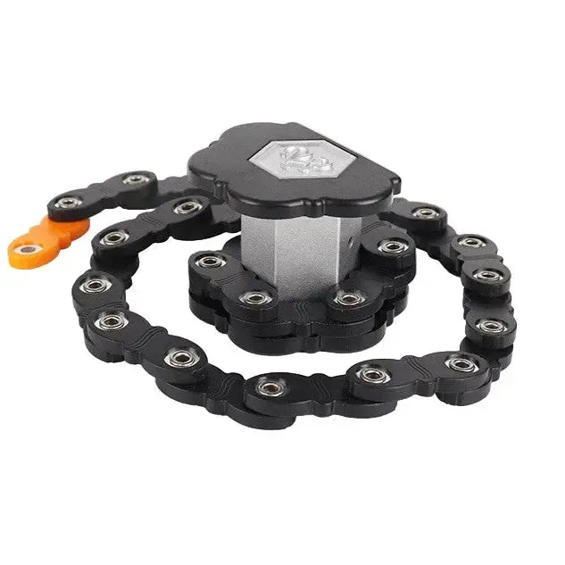 Portable Folding Chain Lock for Bicycles, E-Bikes & Mountain Bikes