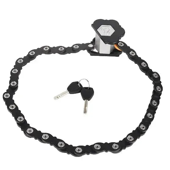Portable Folding Chain Lock for Bicycles, E-Bikes & Mountain Bikes