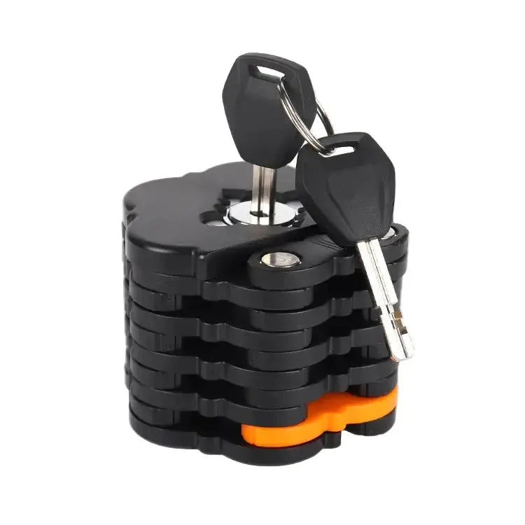 Portable Folding Chain Lock for Bicycles, E-Bikes & Mountain Bikes
