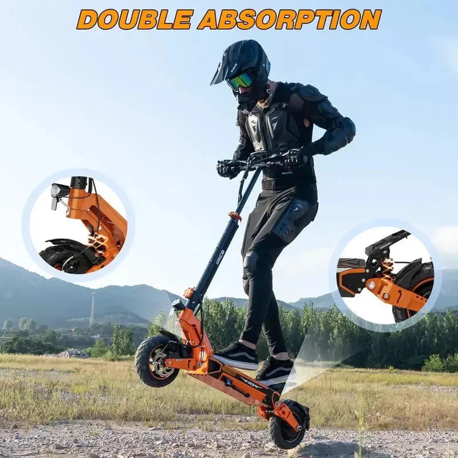 RCB D7 Electric Scooter Long Range Foldable with Suspension and App up to 45 Km/h