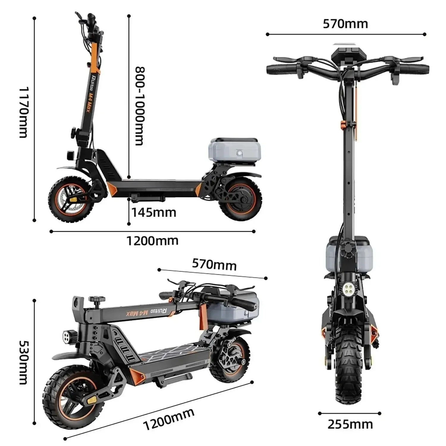 Ruitoo M4 Max Electric Scooter Long Range Foldable with Suspension up to 50 Km/h