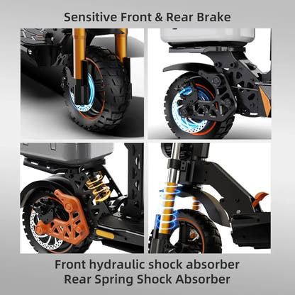 Ruitoo M5 Pro Electric Scooter Long Range Foldable with Suspension up to 55 Km/h