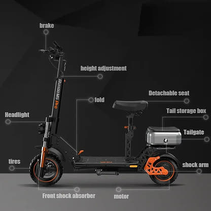 Ruitoo M5 Pro Electric Scooter Long Range Foldable with Suspension up to 55 Km/h