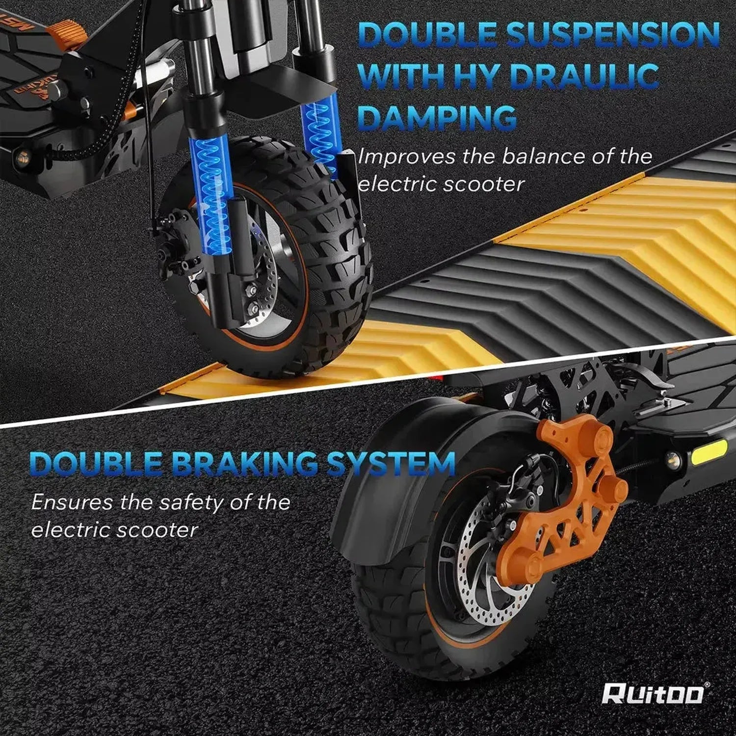 Ruitoo M5 Pro Electric Scooter Long Range Foldable with Suspension up to 55 Km/h