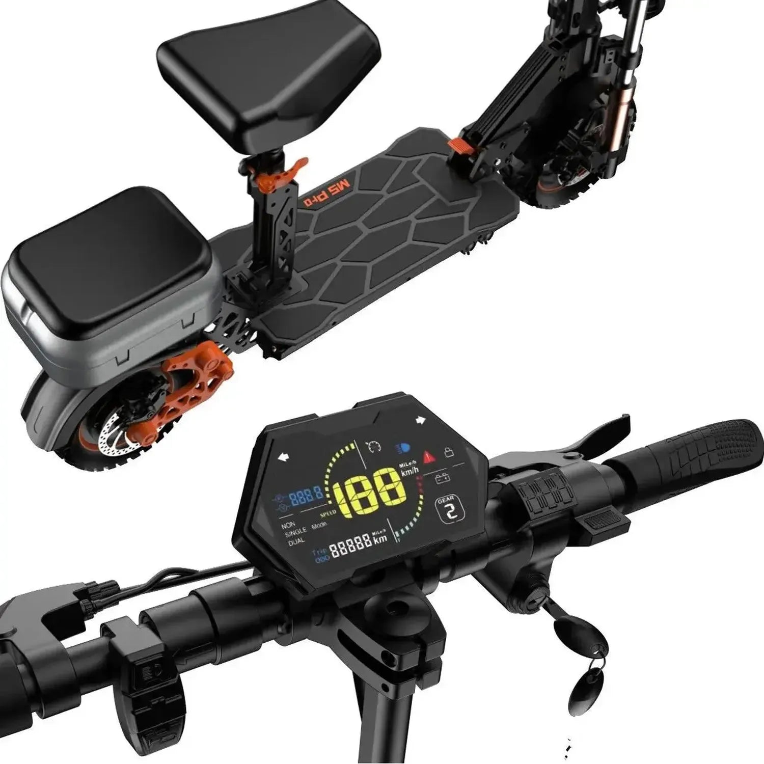 Ruitoo M5 Pro Electric Scooter Long Range Foldable with Suspension up to 55 Km/h