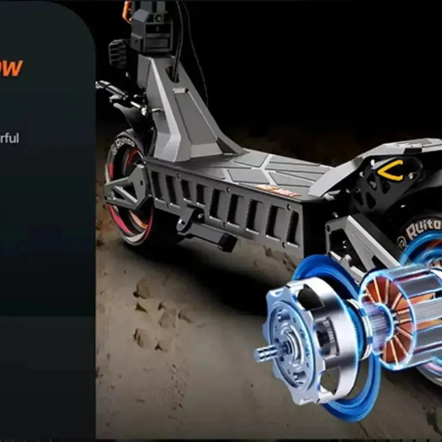 RUITOO M6 Max Electric Scooter Long Range Foldable with Hydraulic Brakes up to 80 Km/h