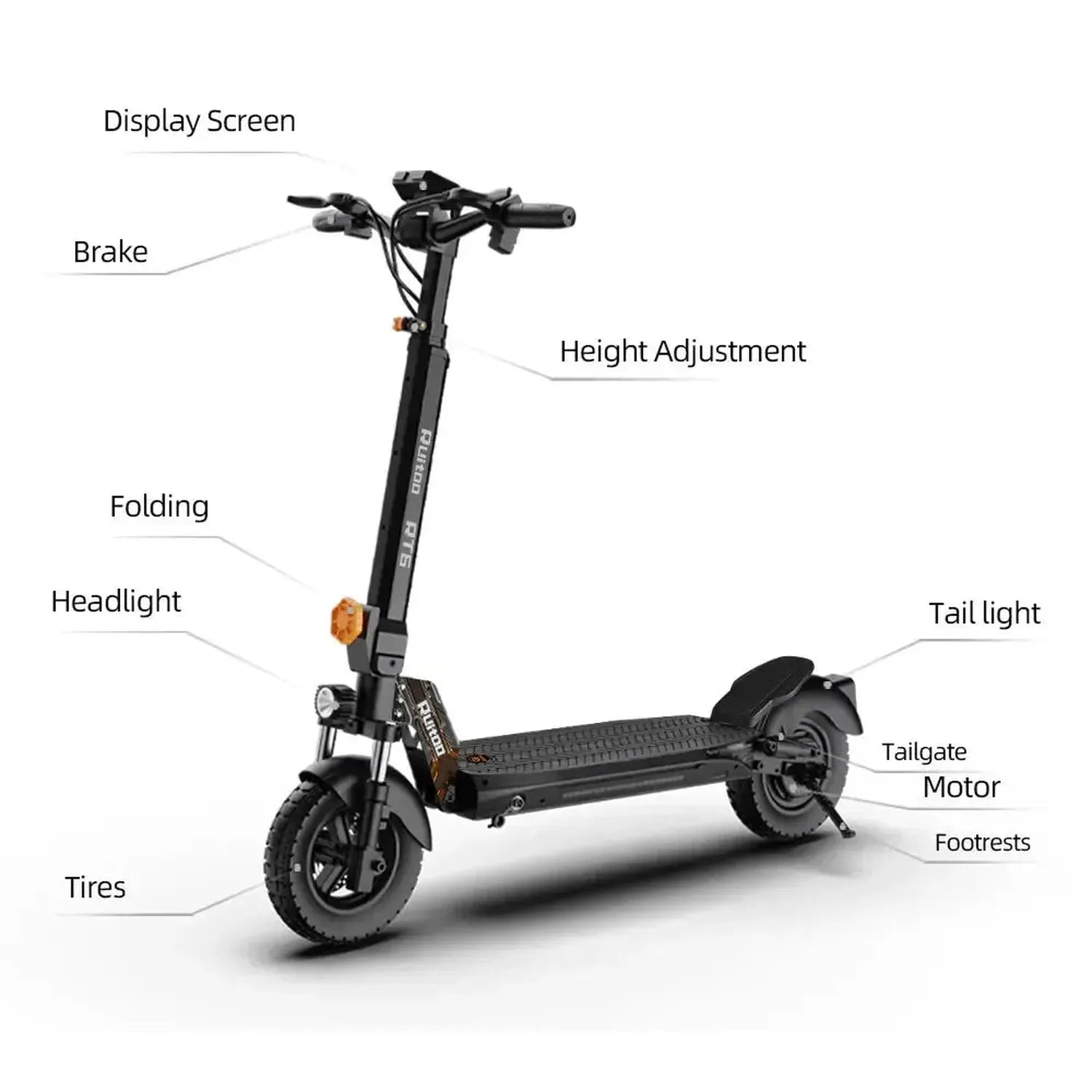 Ruitoo RT6 Electric Scooter Long Range Foldable with Dual Suspension up to 50 Km/h