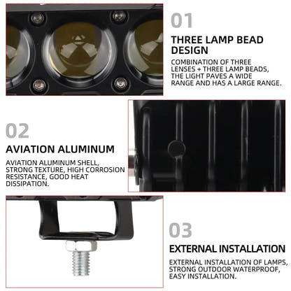 High Power LED Spotlight for Electric Bikes and Scooters 6000 Lumens
