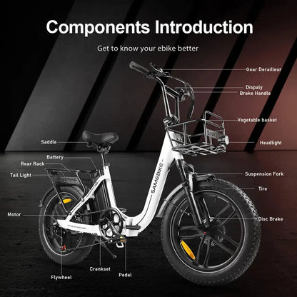 SAMEBIKE C05 Pro Foldable Fat Tyre E-Bike