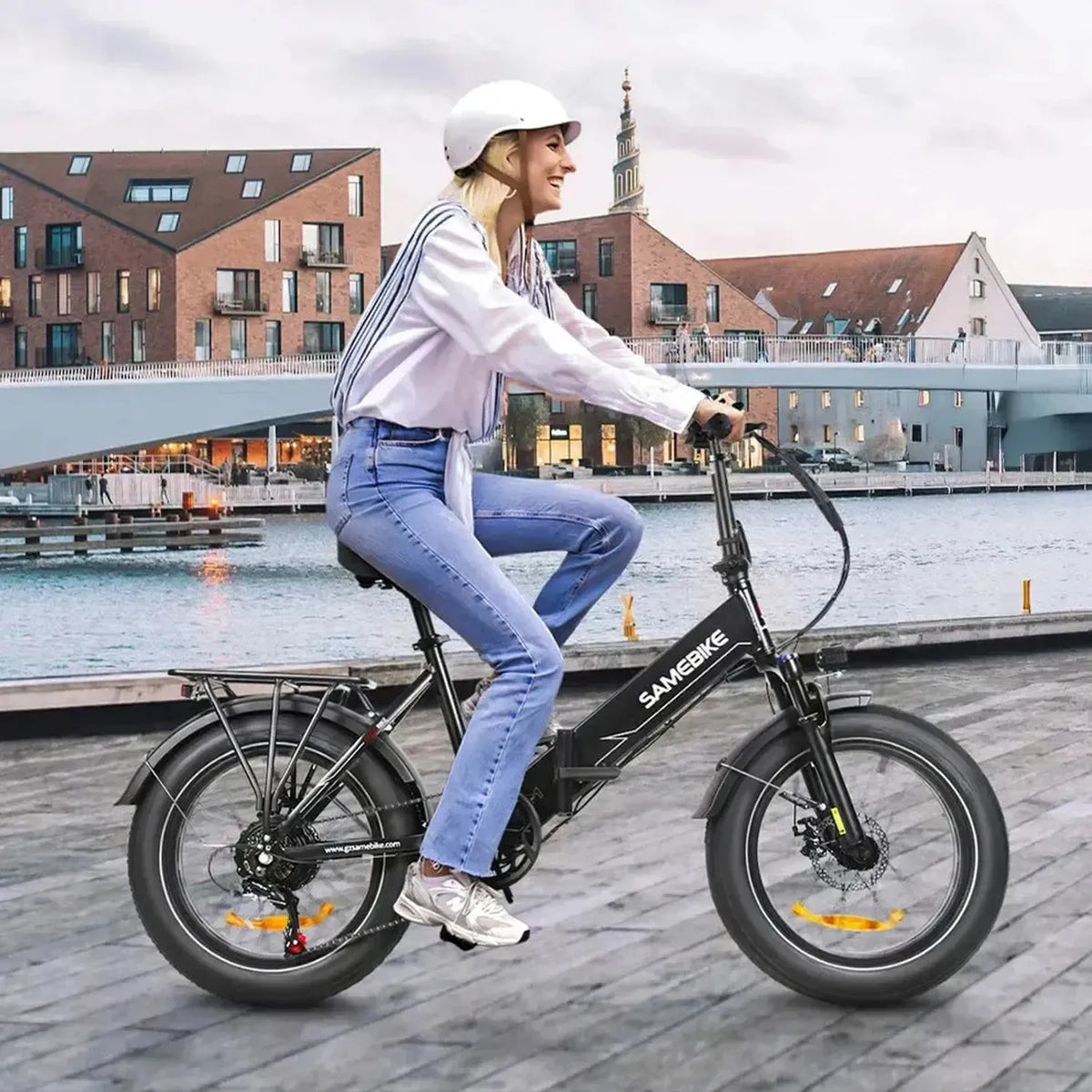 SAMEBIKE LOTDM200-II Step-Thru Electric Bike exclusive at Punk Ride