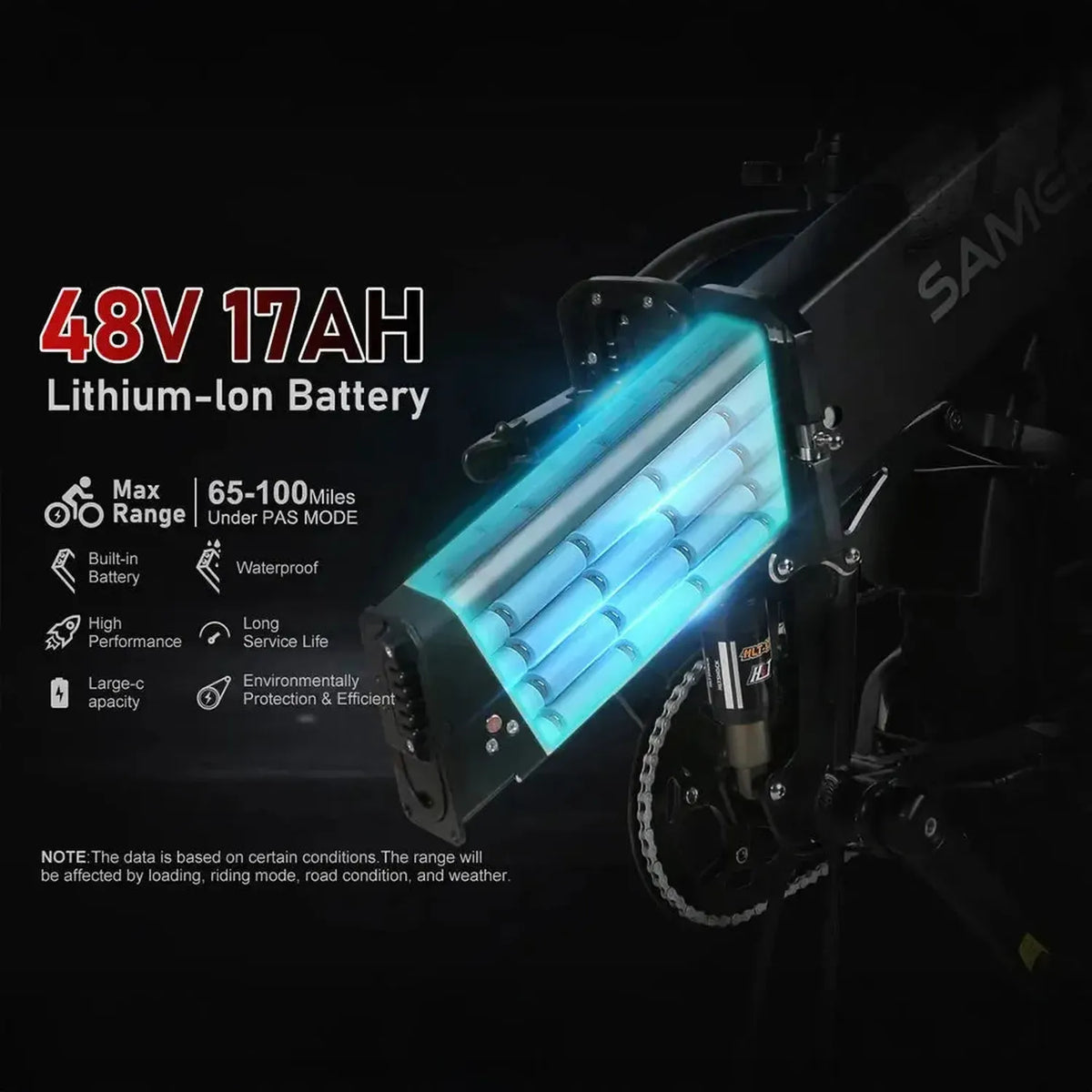 SAMEBIKE RS-A02 Plus Off-Road Electric Bike exclusive at Punk Ride