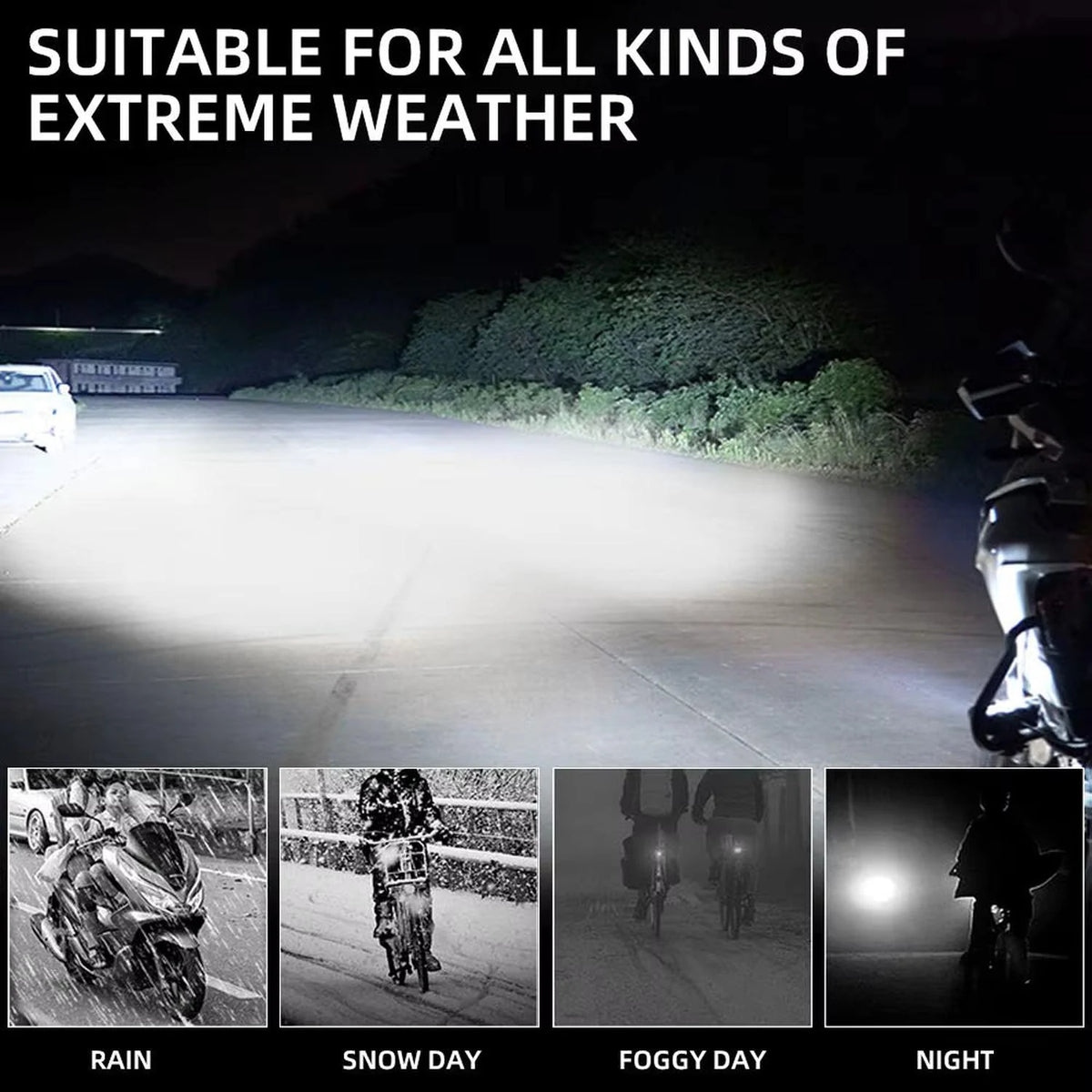 High Power LED Spotlight for Electric Bikes and Scooters 6000 Lumens