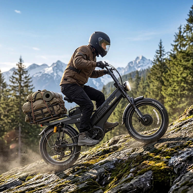 TESWAY X7 AWD electric bike battery feature