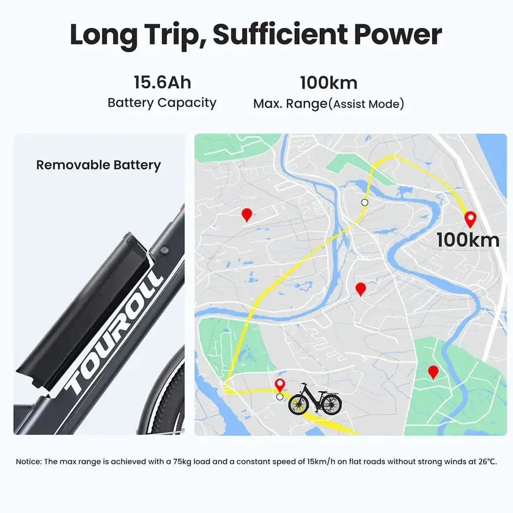 TOUROLL J1 Step-Thru Trekking Electric Bike