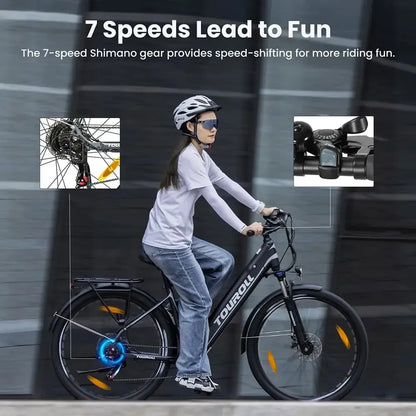 TOUROLL J1 Step-Thru Trekking Electric Bike