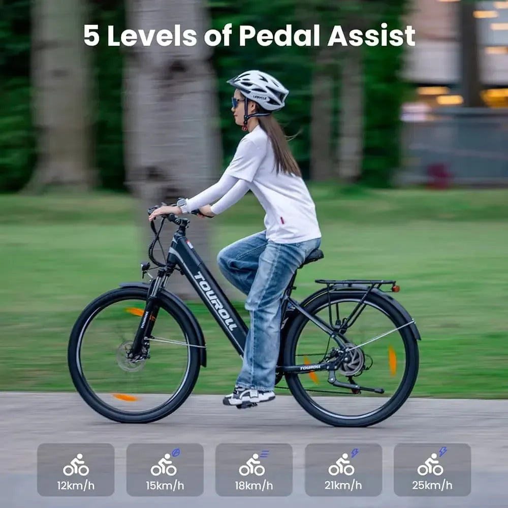 TOUROLL J1 Step-Thru Trekking Electric Bike