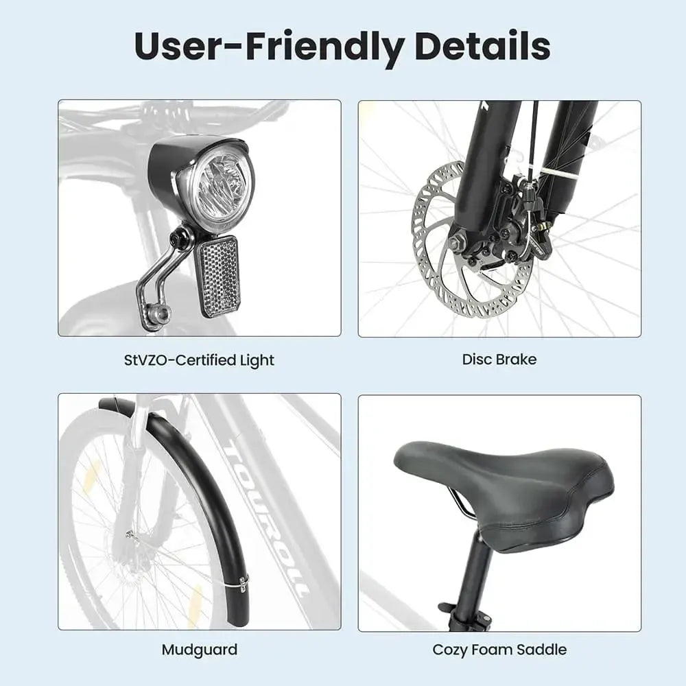 TOUROLL J1 Step-Thru Trekking Electric Bike