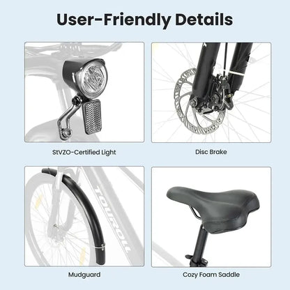TOUROLL J1 Step-Thru Trekking Electric Bike