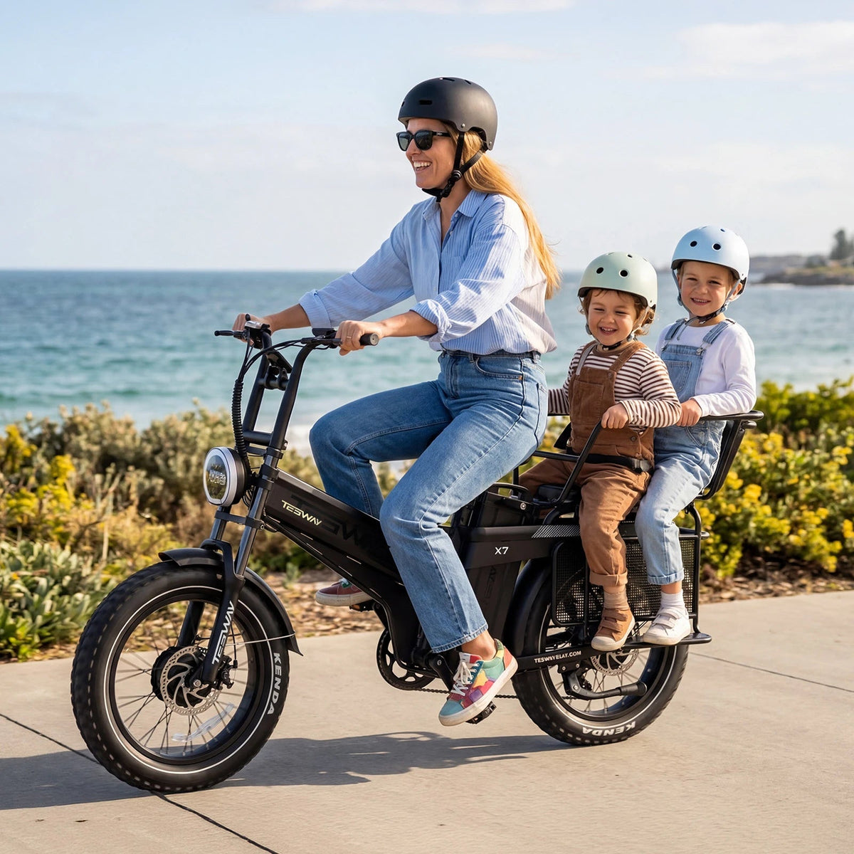 TESWAY X7 AWD electric bike hydraulic brake detail