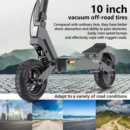 VIPCOO VS3 Electric Scooter Long Range Foldable with Dual Disc Brakes