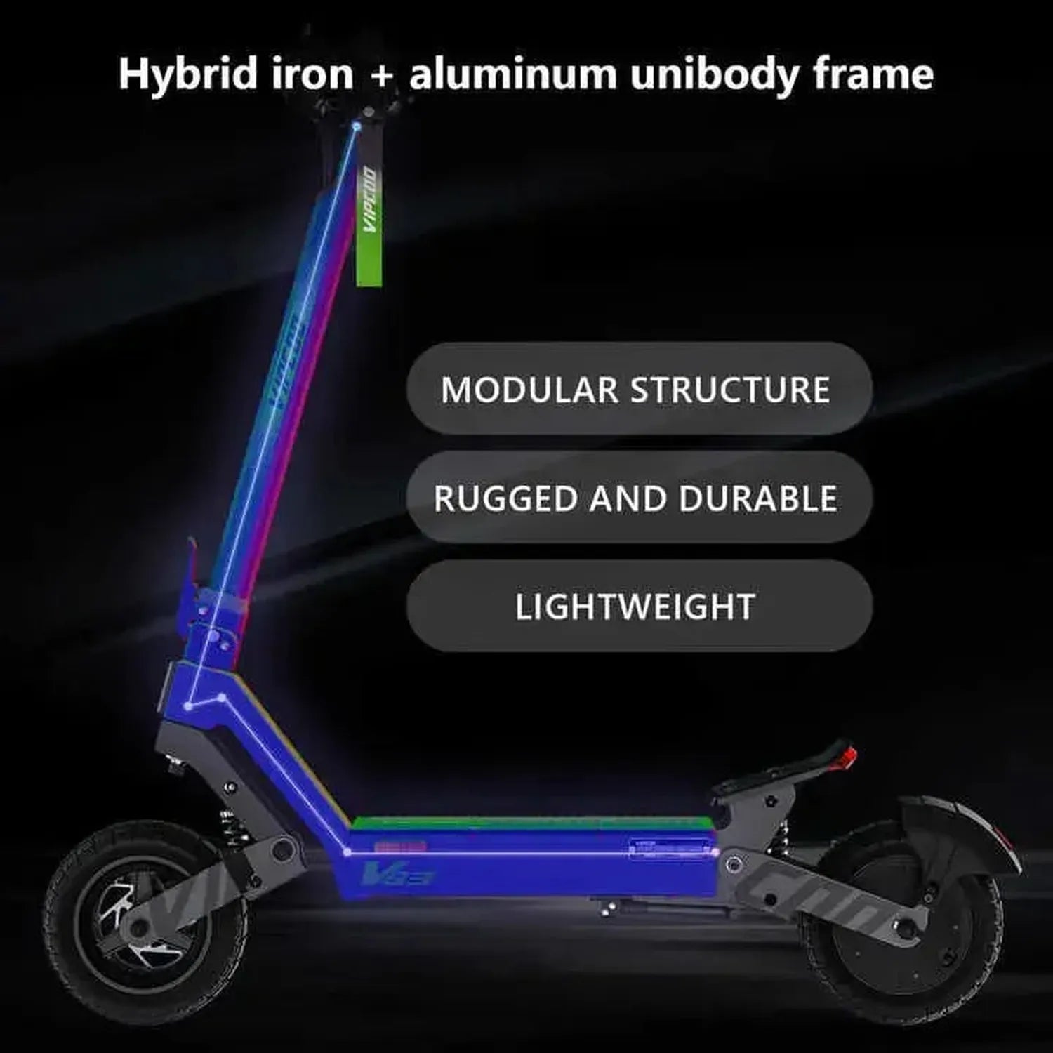 VIPCOO VS3 Electric Scooter Long Range Foldable with Dual Disc Brakes