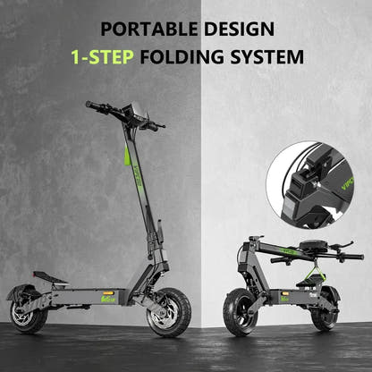 VIPCOO VS3 Electric Scooter Long Range Foldable with Dual Disc Brakes