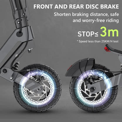 VIPCOO VS3 Electric Scooter Long Range Foldable with Dual Disc Brakes