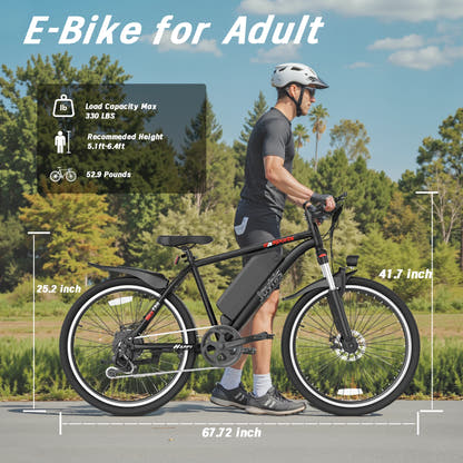 Joyhis-branded AOVOPRO BK520 beside a rider with the supplier size guide