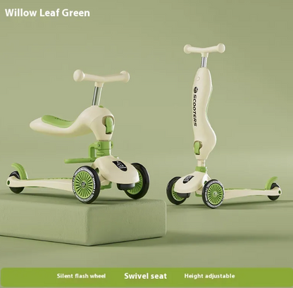 3-in-1 Kids Scooter 0–6 Years – Push, Ride-On & Balance Scooter with Sunshade