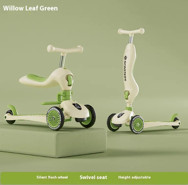 3-in-1 Kids Scooter 0–6 Years – Push, Ride-On & Balance Scooter with Sunshade