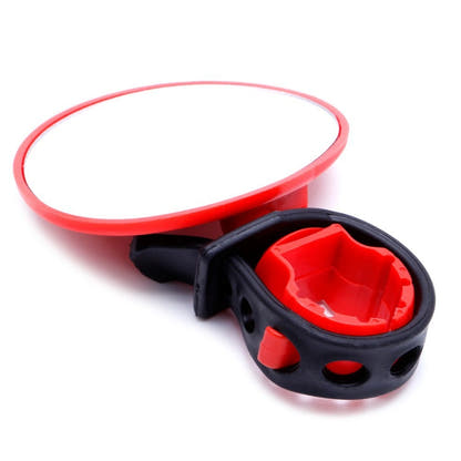Red round bicycle rear-view mirror