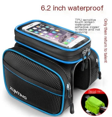 Black and blue bicycle phone bag