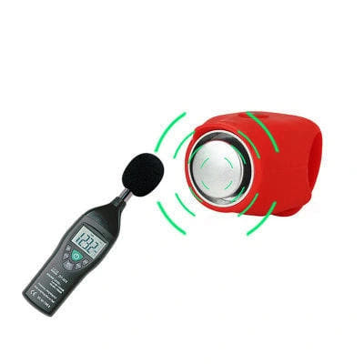 Red bicycle horn with sound-test demonstration