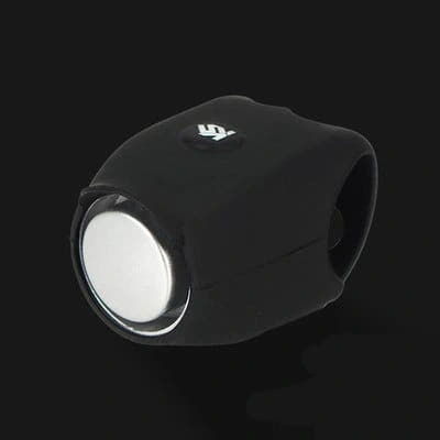 Black bicycle horn shown from the side