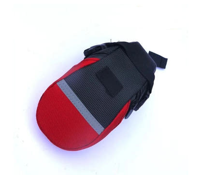 Red Bicycle Saddle Bag for Mountain Bike Accessories on white background