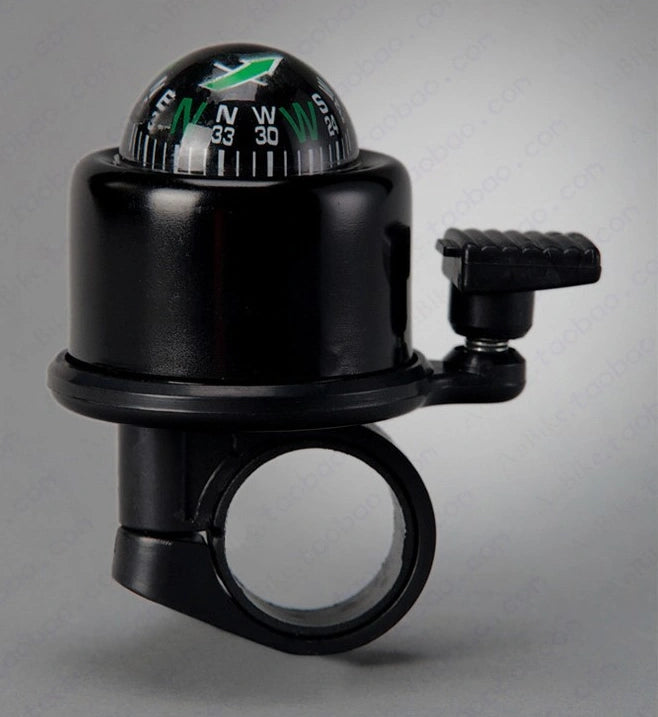 Black bicycle compass bell