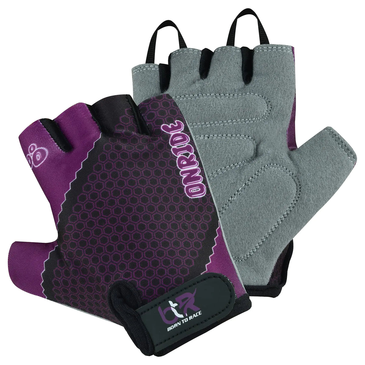 Kids Cycling Gloves Boys Girls Children Scooter BMX Bike Cycle Bicycle Riding Mitts Half Finger Gloves (Purple XXS (Age 7 to 8 Year))