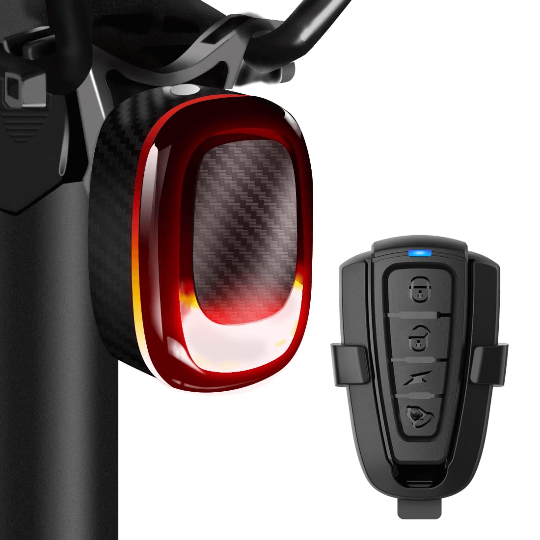 PADONOW Alarm Rear Bike Light with Remote