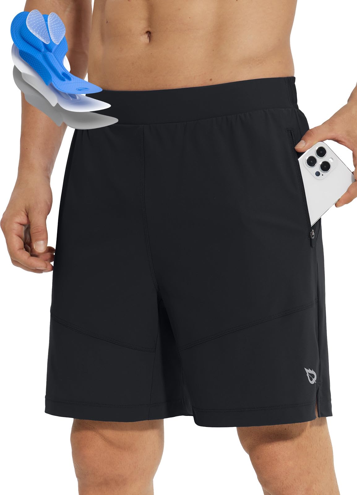 BALEAF Mens Mountain-Bike Shorts with Padded Liner