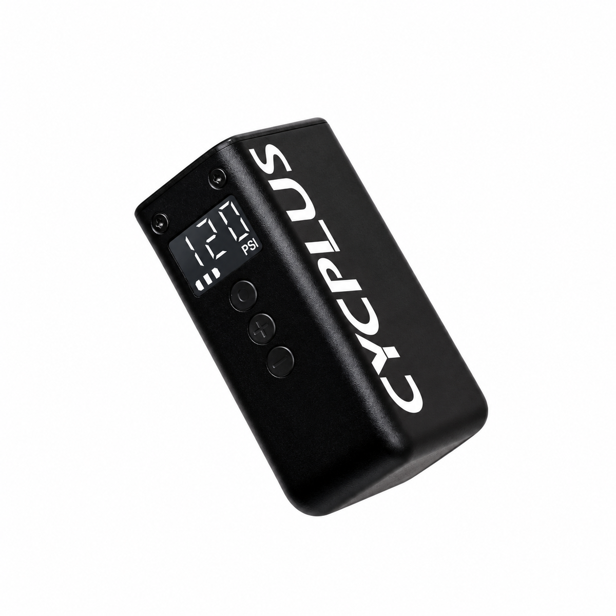 Black CYCPLUS electric bicycle pump on white background